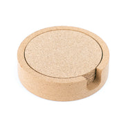 natural cork coaster set with tray