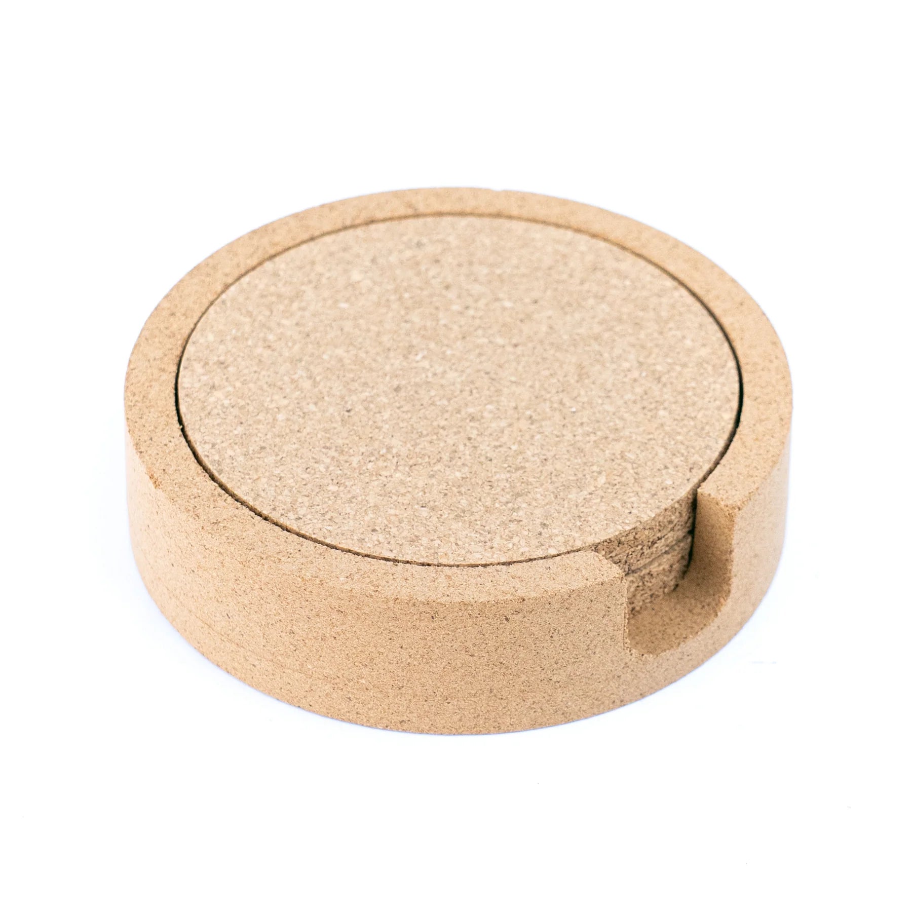natural cork coaster set with tray