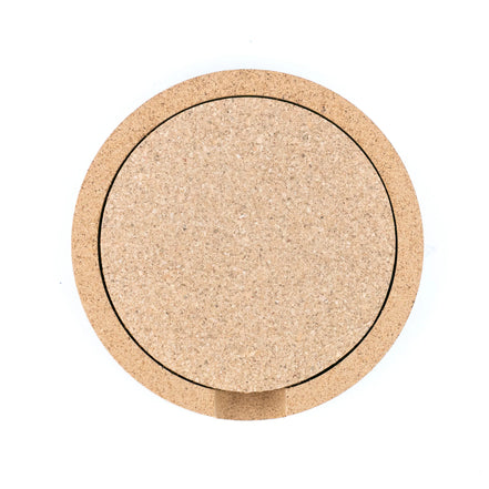 natural cork coaster set with tray