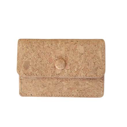 Natural cork, accordion-style wallet with spacious interior that has 9 card pockets. 
