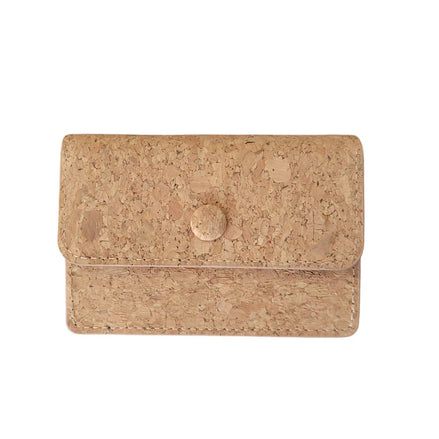 Natural cork, accordion-style wallet with spacious interior that has 9 card pockets. 