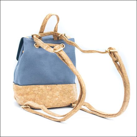 back view adjustable straps cork mini backpack