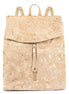 Natural cork backpack with gold flecks on white background ‚Äì front view