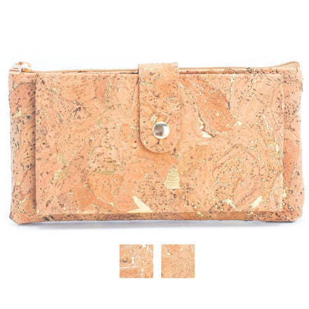 Metallic Cork Slim Card Wallet — a modern essential that brings together natural cork texture and subtle metallic shine.