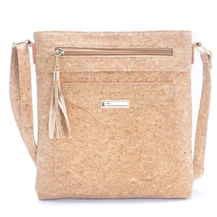 Natural Eco-friendly cork purse with adjustable strap and front pocket