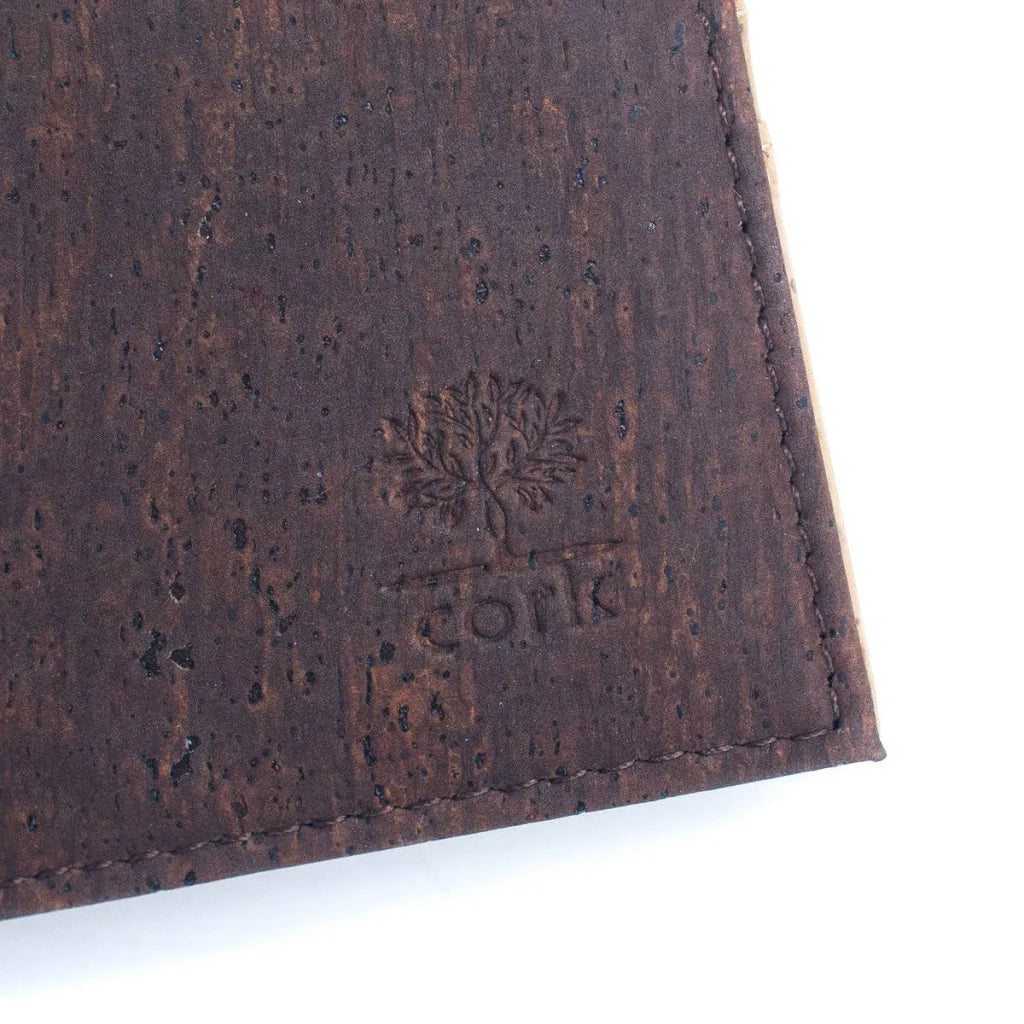 RFID vegan cork wallet in brown and natural tones
