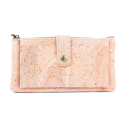 Eco-chic cork women‚Äôs long wallet and card holder made from coffee-bean-infused cork