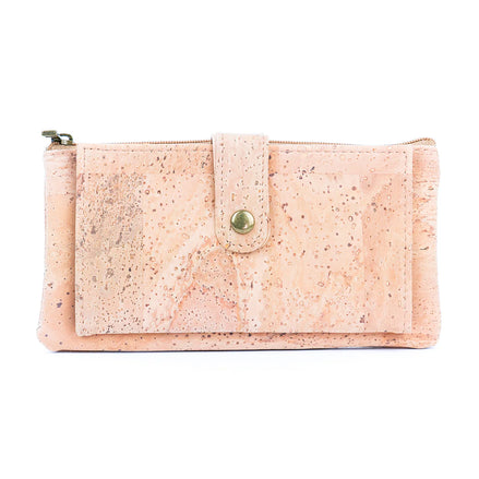 Eco-chic cork women‚Äôs long wallet and card holder made from coffee-bean-infused cork