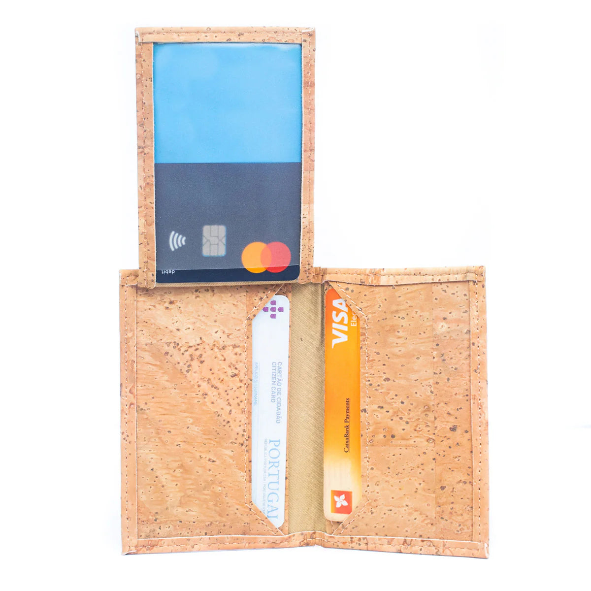 A slim, lightweight RFID protected bi-fold cork wallet that keeps your essentials organized without the bulk. 