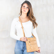 Cork with gold flakes cork crossbody bag 