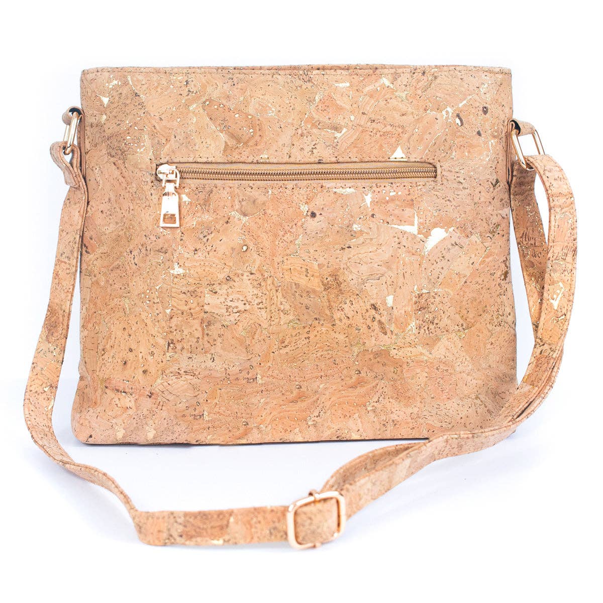 Cork with gold flakes cork crossbody bag 