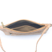 Interior view Cork handbag with geometric pattern 