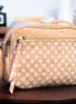 Front view of Natural Cork Women‚Äôs Crossbody Bag with patchwork design