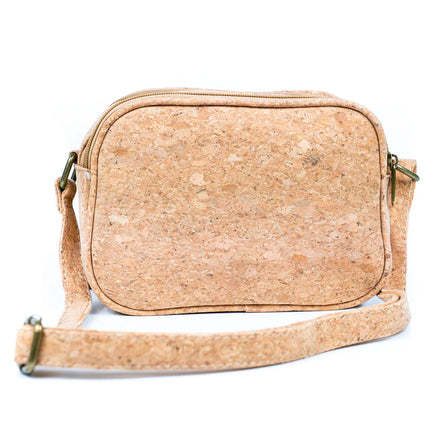 Back view of Natural Cork Women‚Äôs Crossbody Bag single cork panel