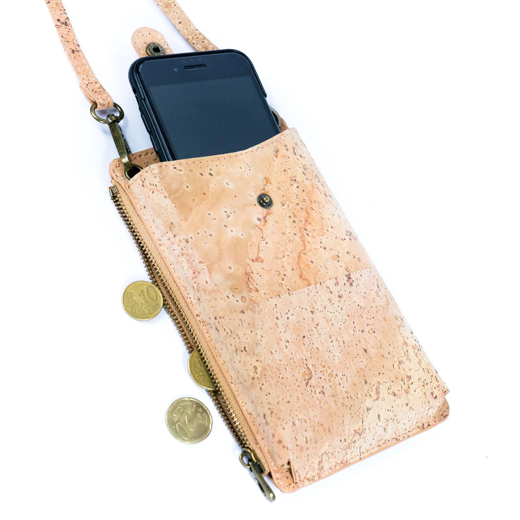 A compact cork phone bag designed for grab-and-go days. Perfect for your phone, cards, keys, and a few small essentials.