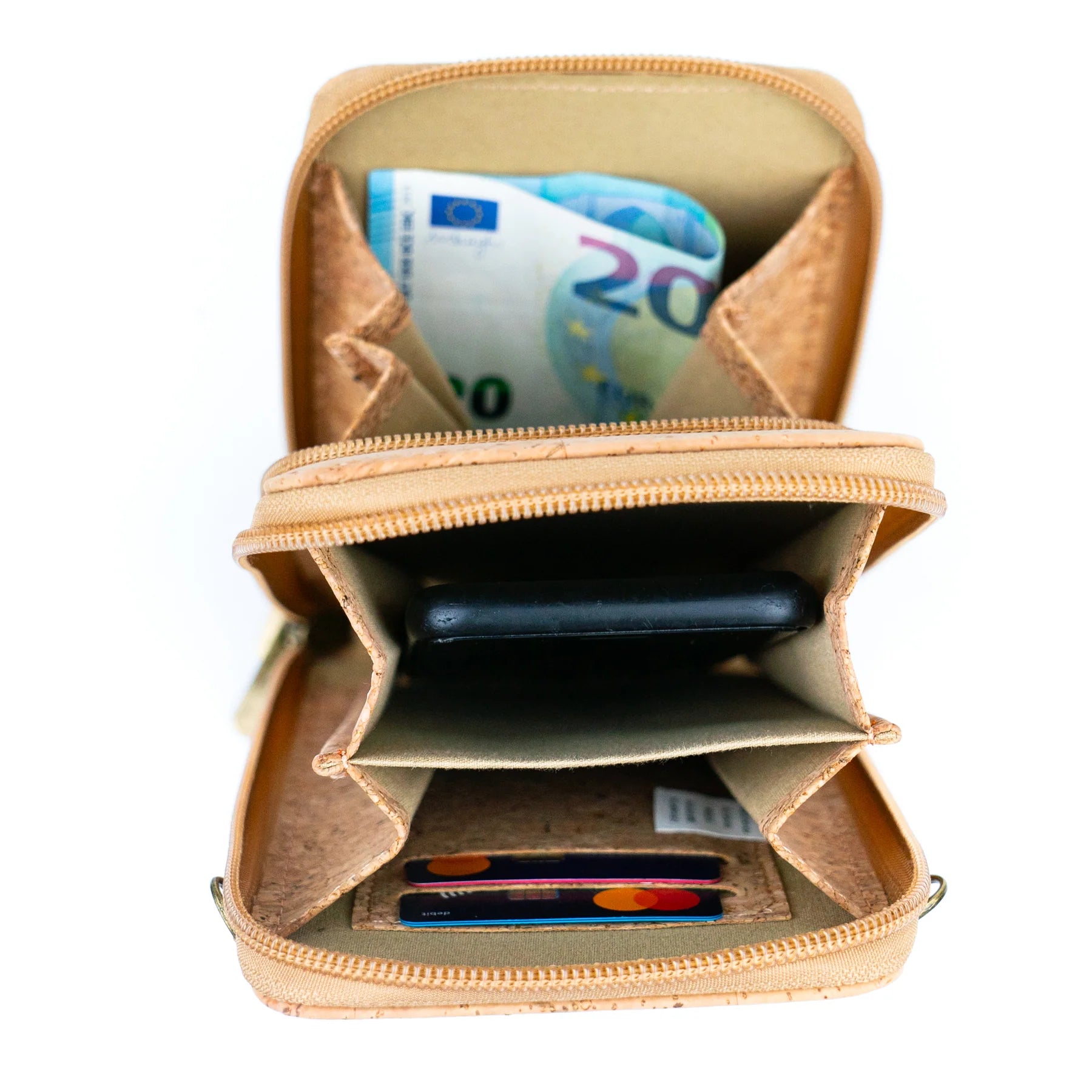Lightweight cork smartphone bag for women eco-friendly and durable