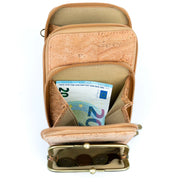 Interior view Keep your essentials organized in sustainable style with this compact, eco-friendly Cork Phone Bag and wallet. 