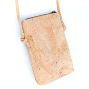 Back view A compact & stylish cork crossbody phone bag designed with gold flakes in the cork for those grab-and-go days. 