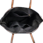 Interior view floral cork tote or shoulder bag