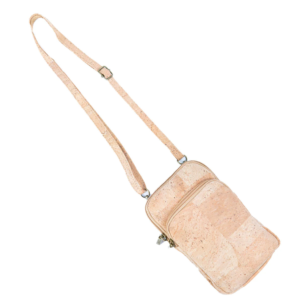 cork phone bag with adjustable crossbody strap