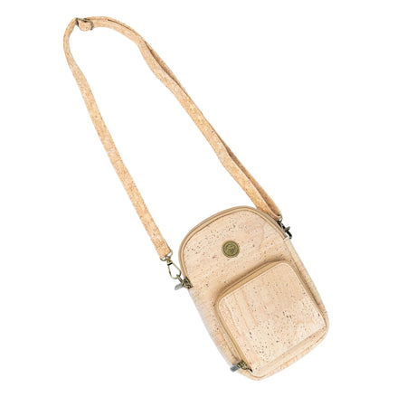Adjustable strap cork crossbody bag