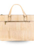 cork laptop bag briefcase front view natural cork