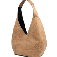 Minimalist beige cork tote bag front view with soft natural texture