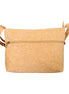 Back view of cork shoulder bag with secure zipper pocket and clean stitching