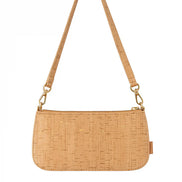 Cork shoulder bag with gold flakes and detachable strap