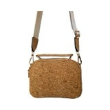 Natural cork purse with external zipper compartment and durable construction