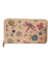 Cork phone wallet with butterfly and dragonfly print, front view