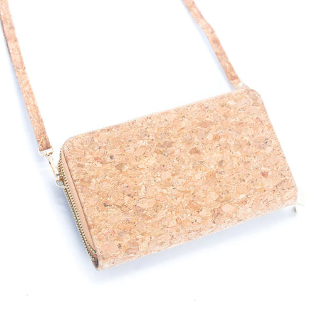 Back view of natural cork phone wallet