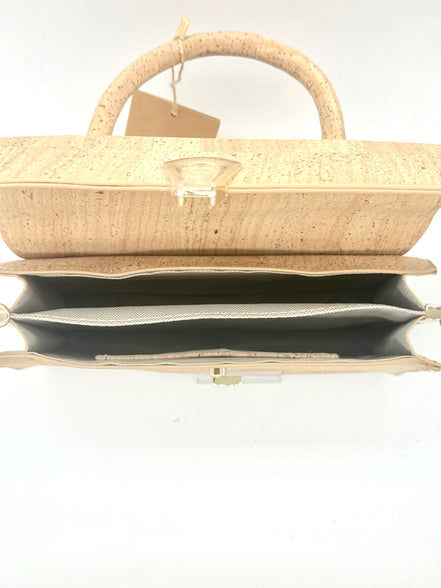 Interior view of luxury cork hand bag