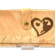 A slim, lightweight cork wallet that keeps your essentials organized without the bulk. Cat heart