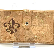 fleur de lis metallic gold slim wallet