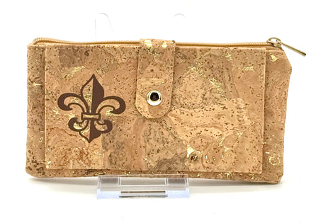 fleur de lis metallic gold slim wallet
