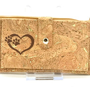 dog paw heart availablle in metallic slim wallet