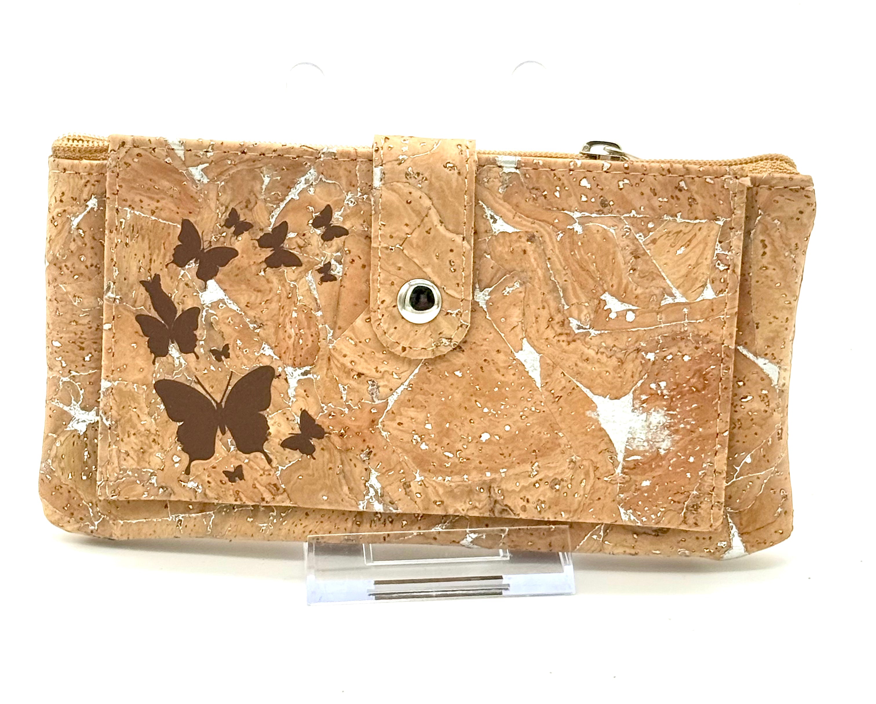 butterfly dance on silver flake wallet