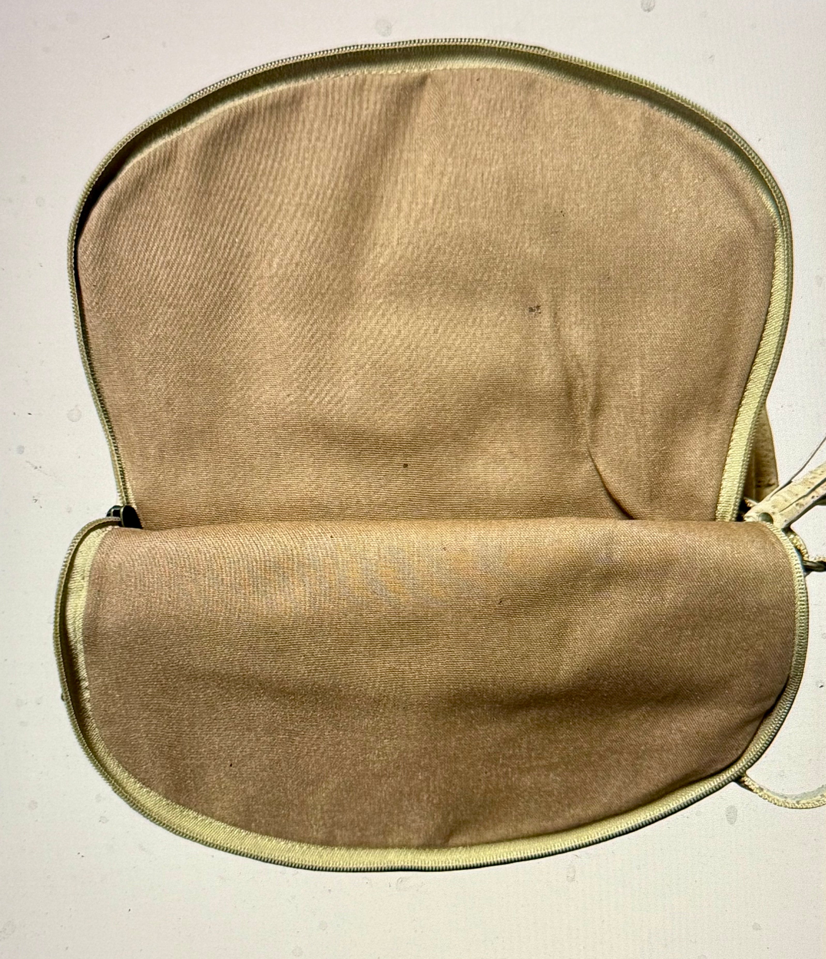 Interior of flap opened crossbody cork bag