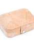 Natural cork rectangular travel jewelry box closed ‚Äì sustainable storage case