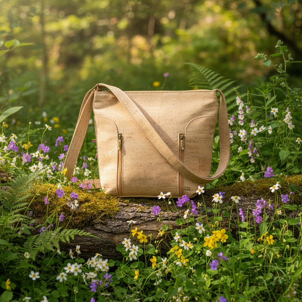 Cork crossbody bag in nature
