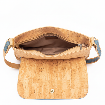 Cork crossbody bag with natural cork color
