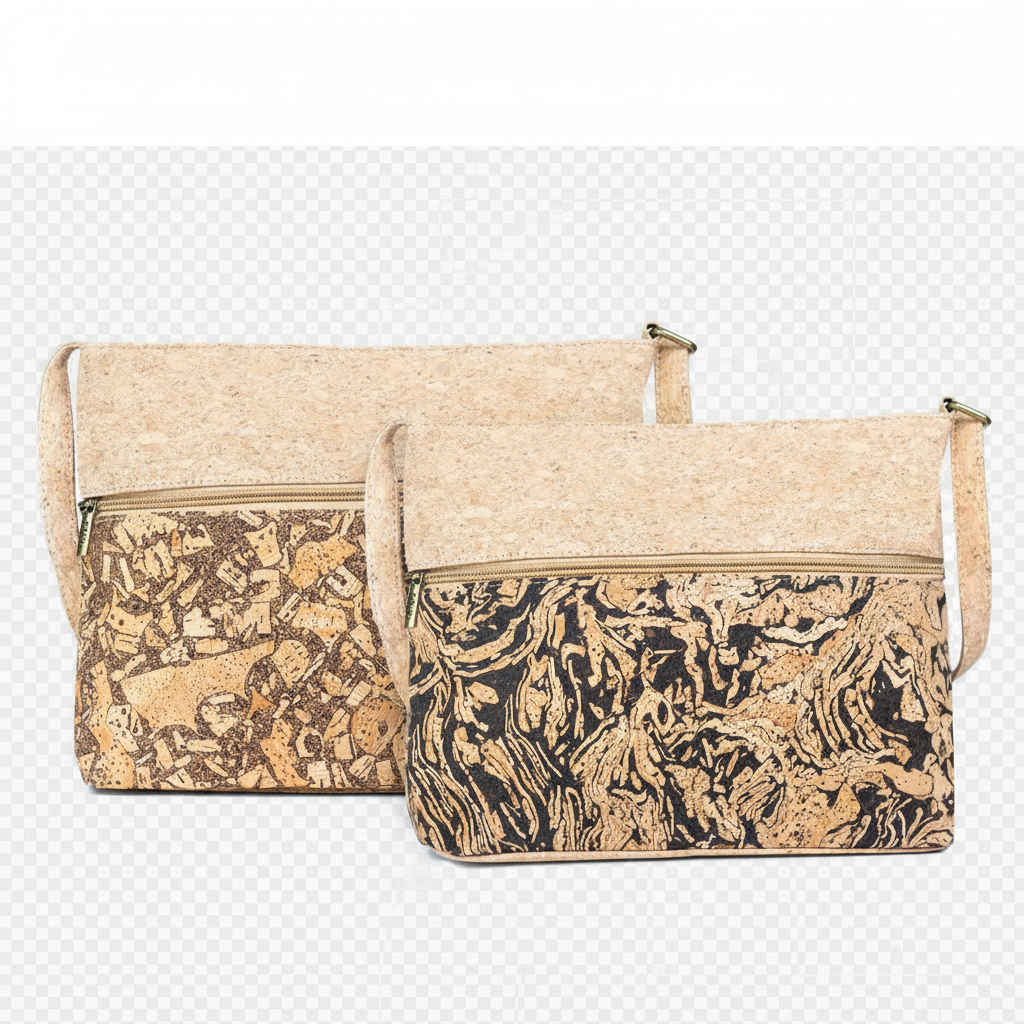 Cork Crossbody Bags on Transparent Background
