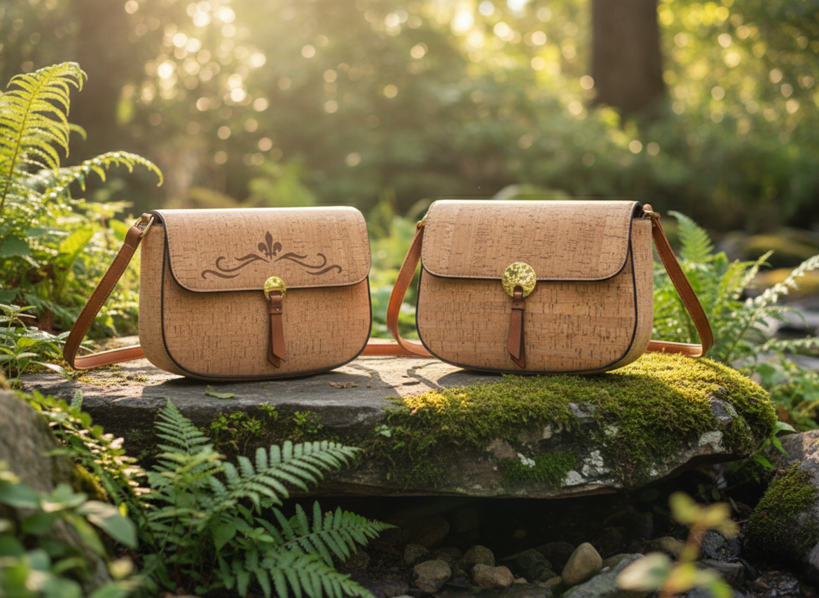 Cork Crossbody Purses in Nature Scene
