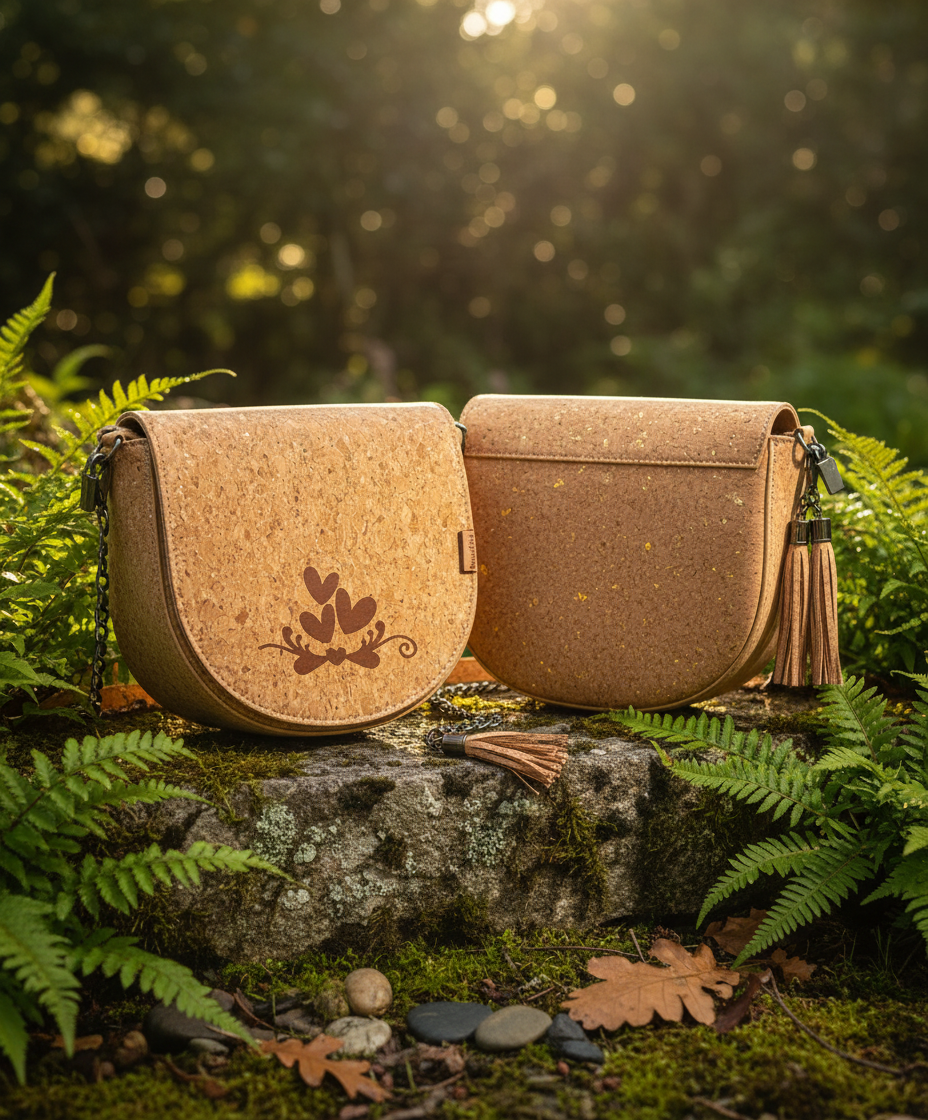 Cork Crossbody Purses in Nature Scene