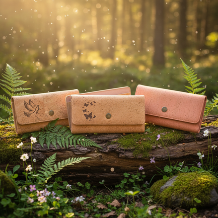 Cork Envelope Clutch Wallets in Nature Scene