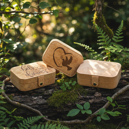 Cork Jewelry Boxes in Nature Scene
