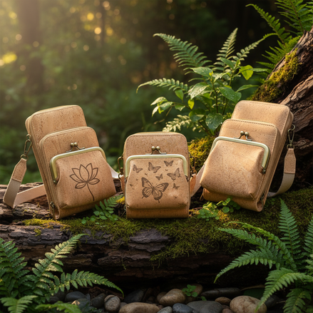 Cork Phone Crossbody Bags in Nature Scene
