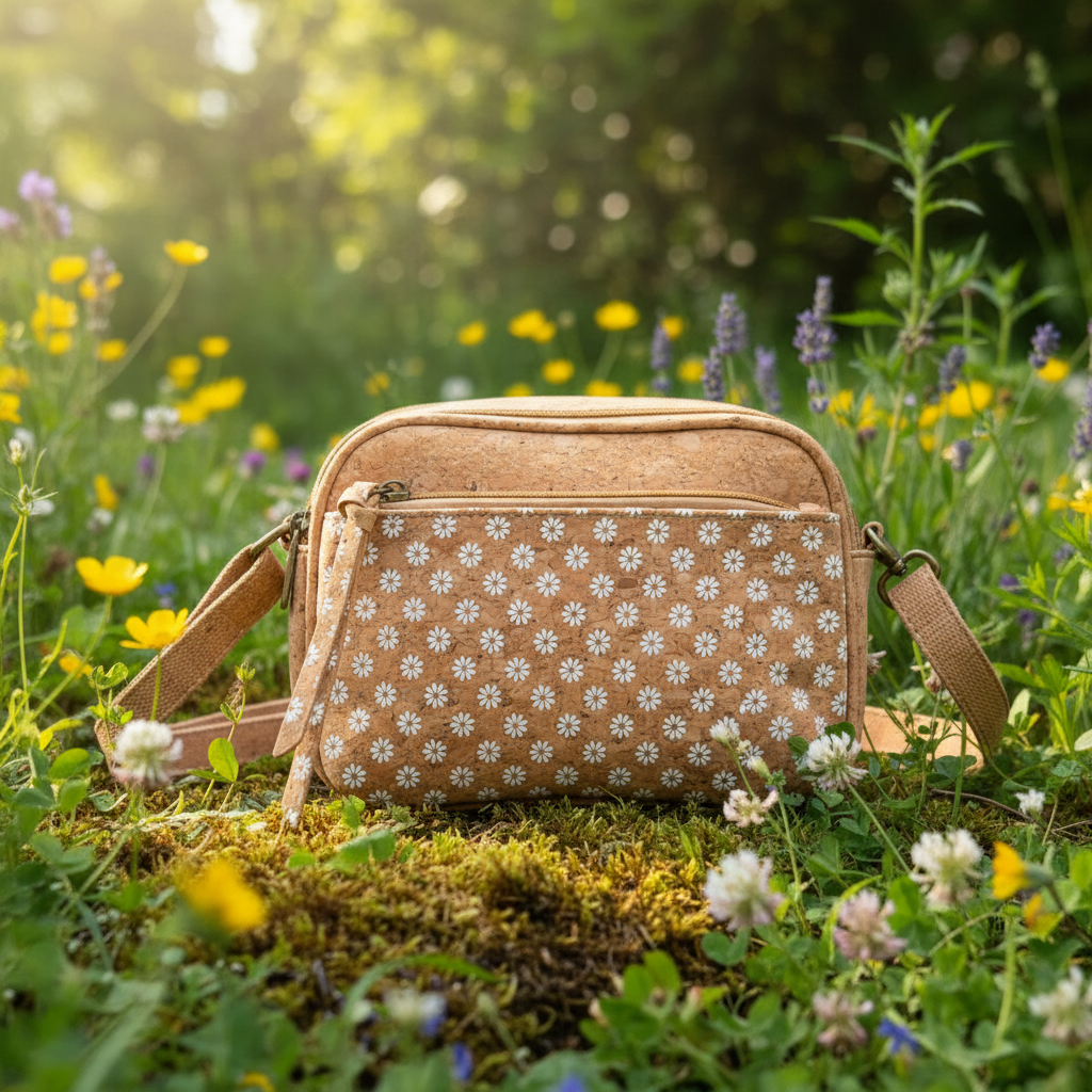 Cork purse in nature scene