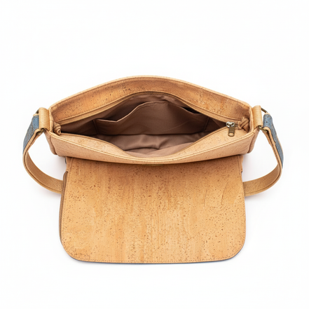 Cork purse interior with natural color